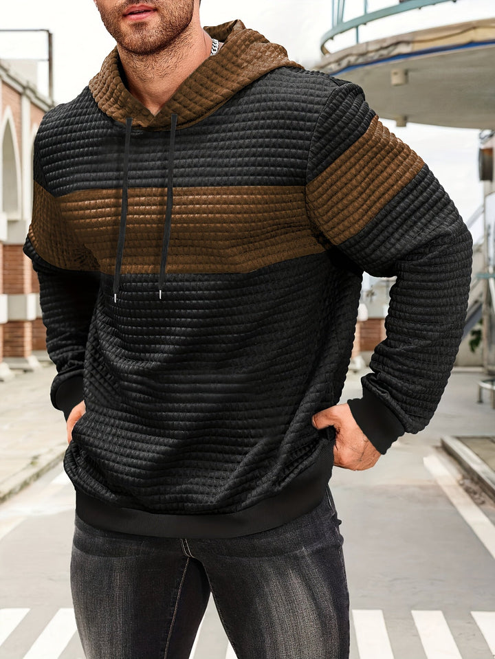 Hayes | Teksturowany Hoodie w Blokach Kolorystycznych
