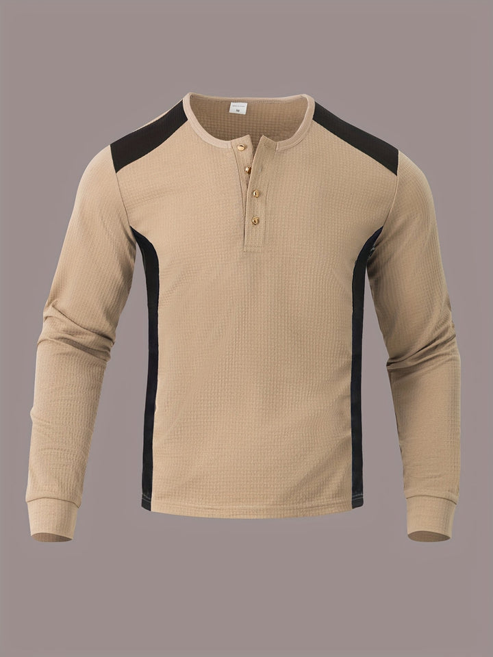 Curtis | Teksturowany Henley z Długim Rękawem