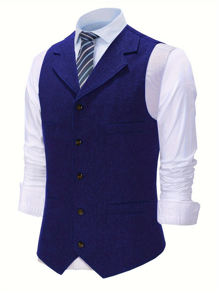 Byron | Elegancka Kamizelka w Wzór Rybi Ogon