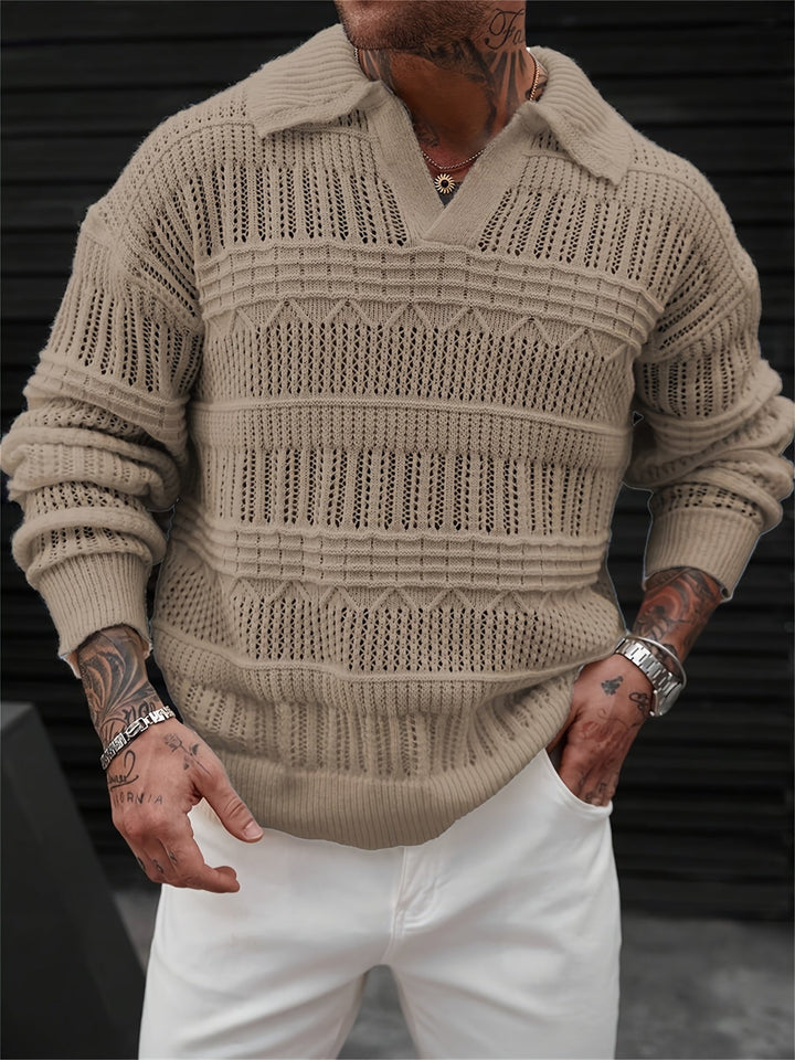 Oscar | Teksturowany sweter z kołnierzykiem