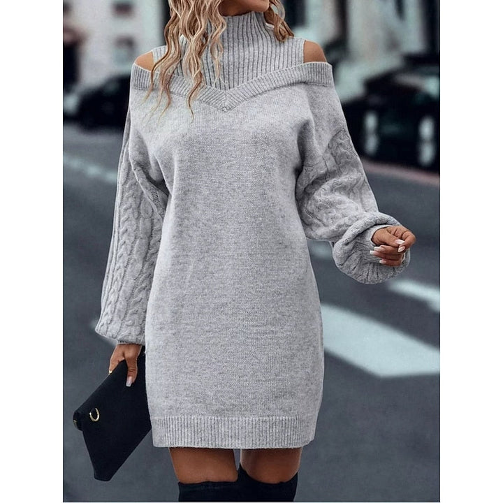 Winifred | Sukienka swetrowa z dekoltem typu cold-shoulder