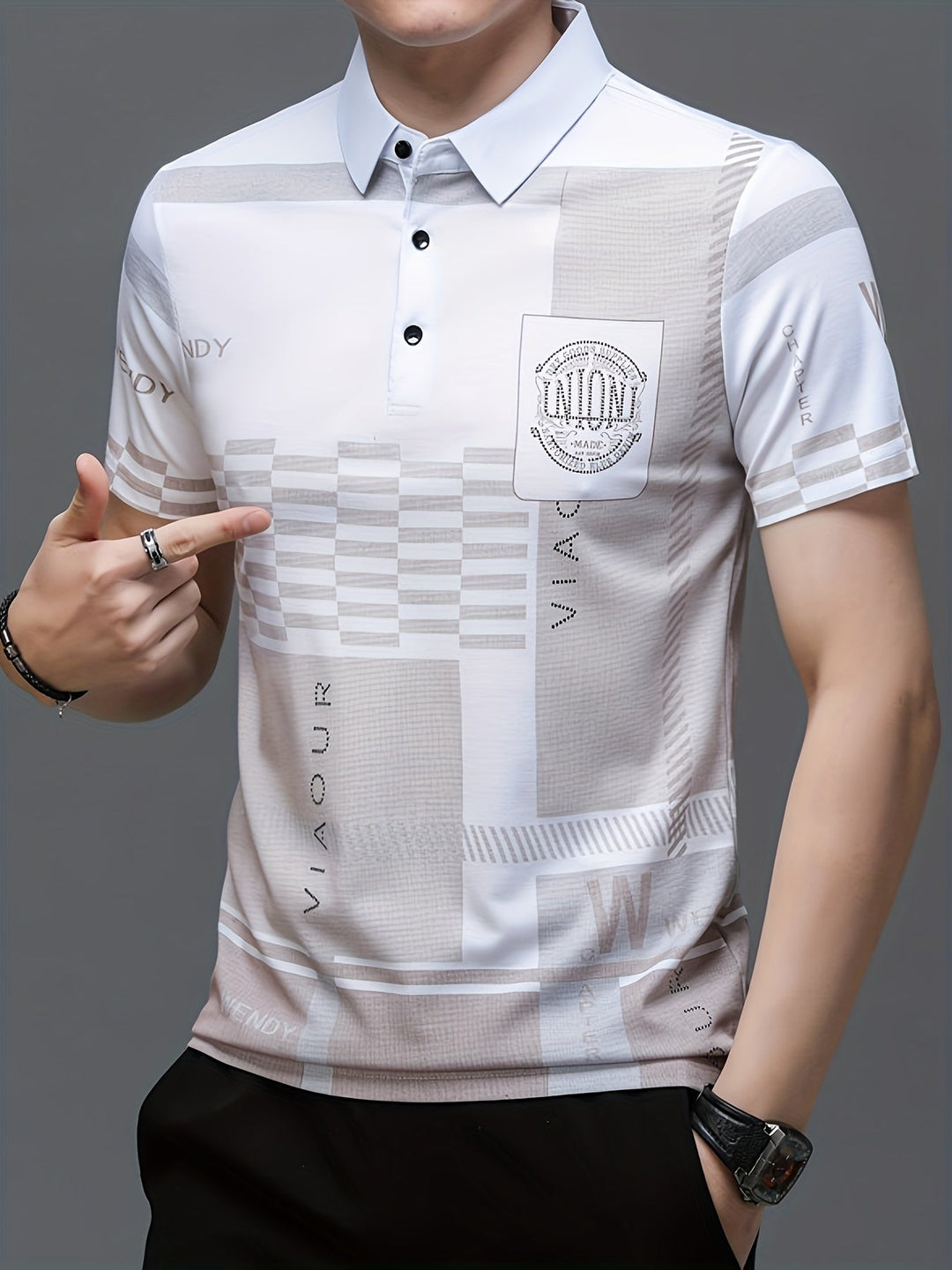 Nathaniel | Elegancka koszulka polo w kolorach blokowych