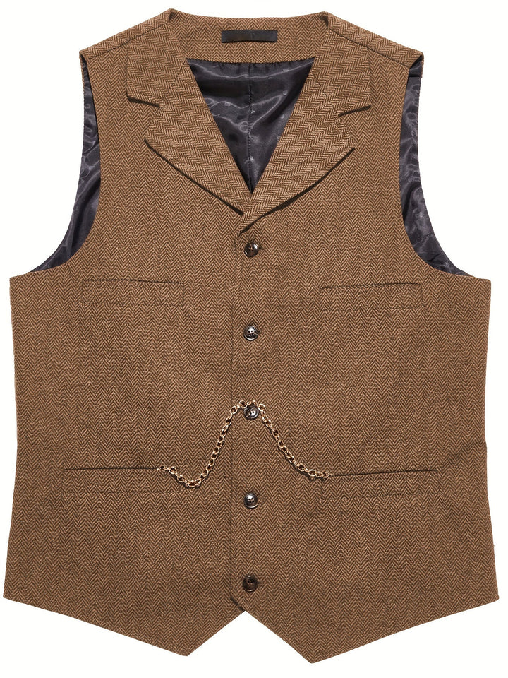Byron | Elegancka Kamizelka w Wzór Rybi Ogon