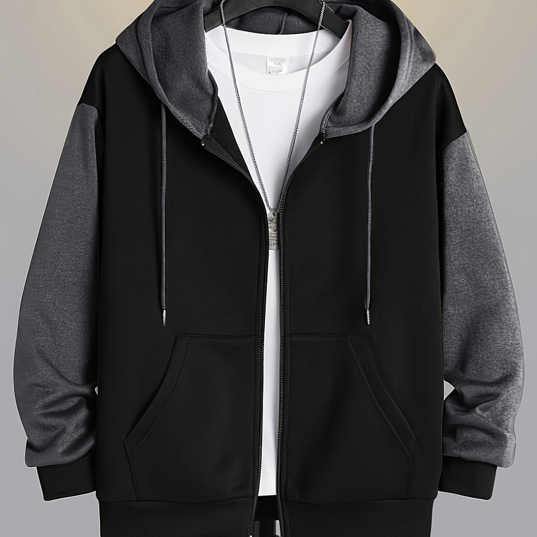 Cedric | Kolorowy Blok Zip-Up Hoodie