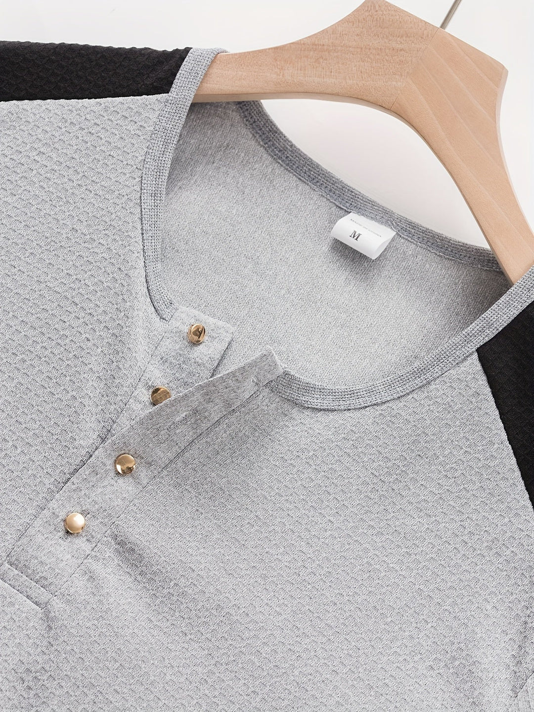 Curtis | Teksturowany Henley z Długim Rękawem