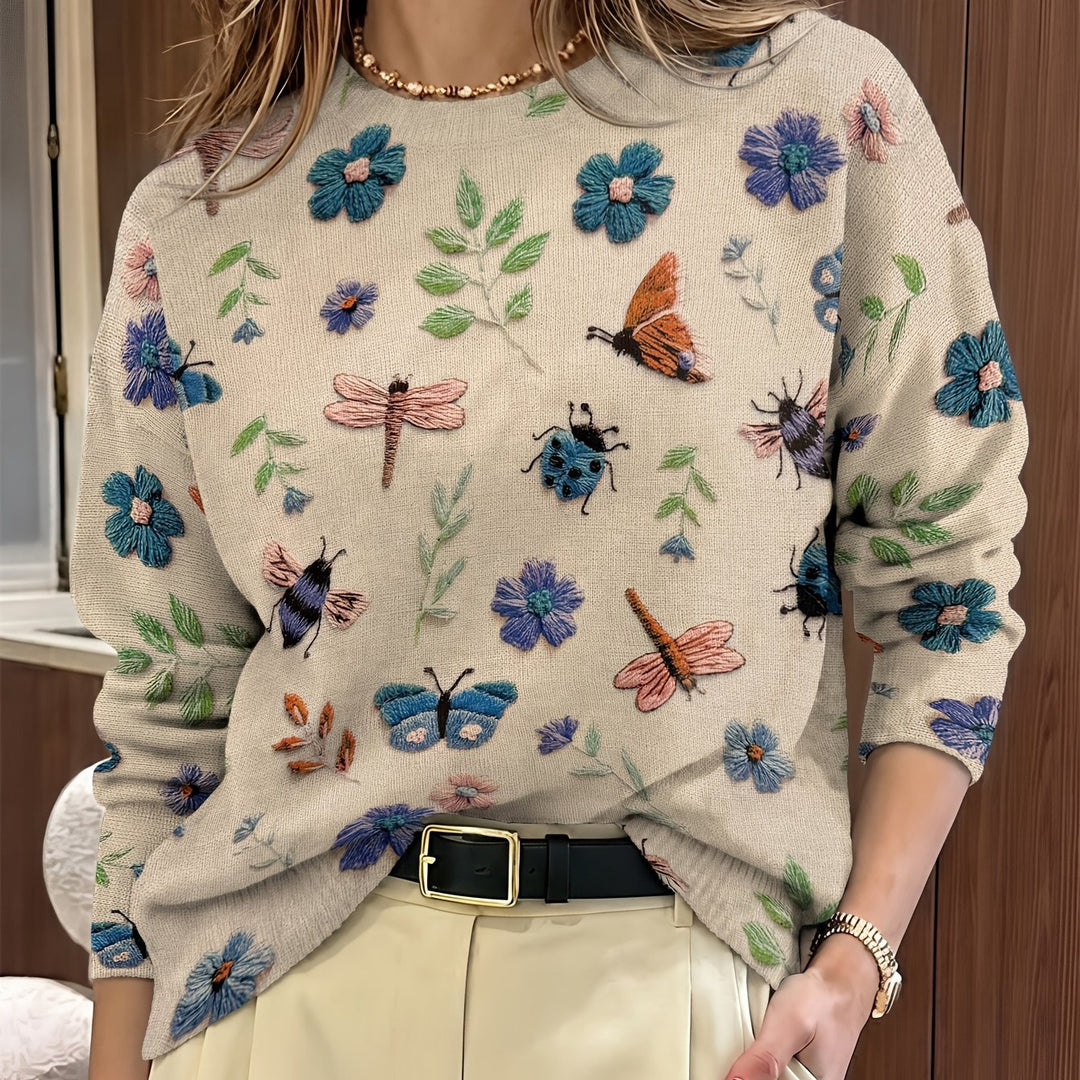 Elsie | Sweter z nadrukiem botanicznym