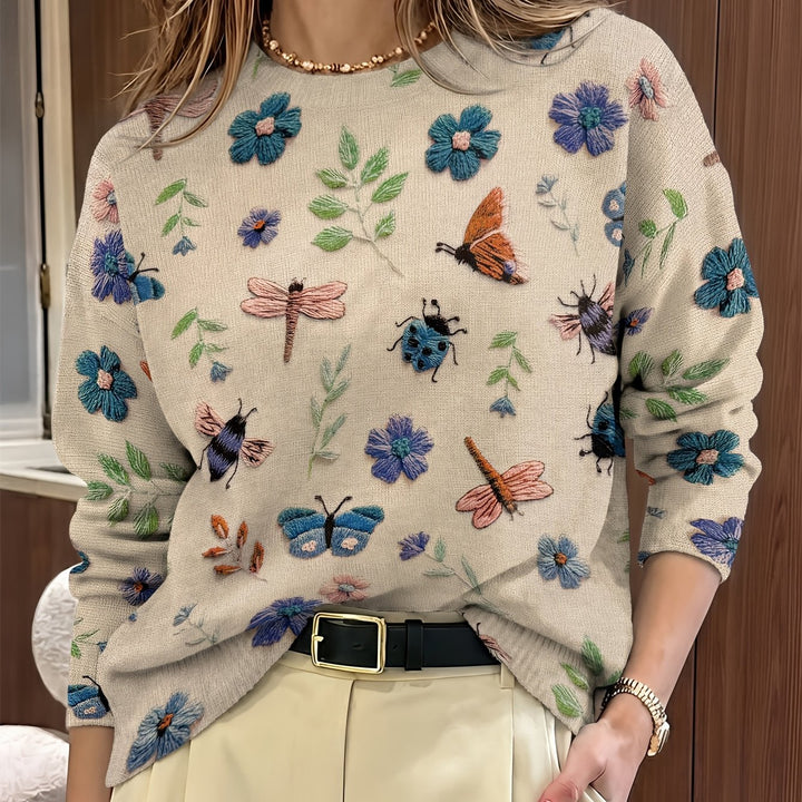 Elsie | Sweter z nadrukiem botanicznym