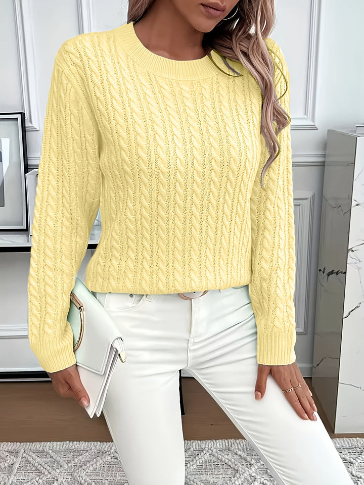 Faye | Sweter z okrągłym dekoltem w splot kablowy