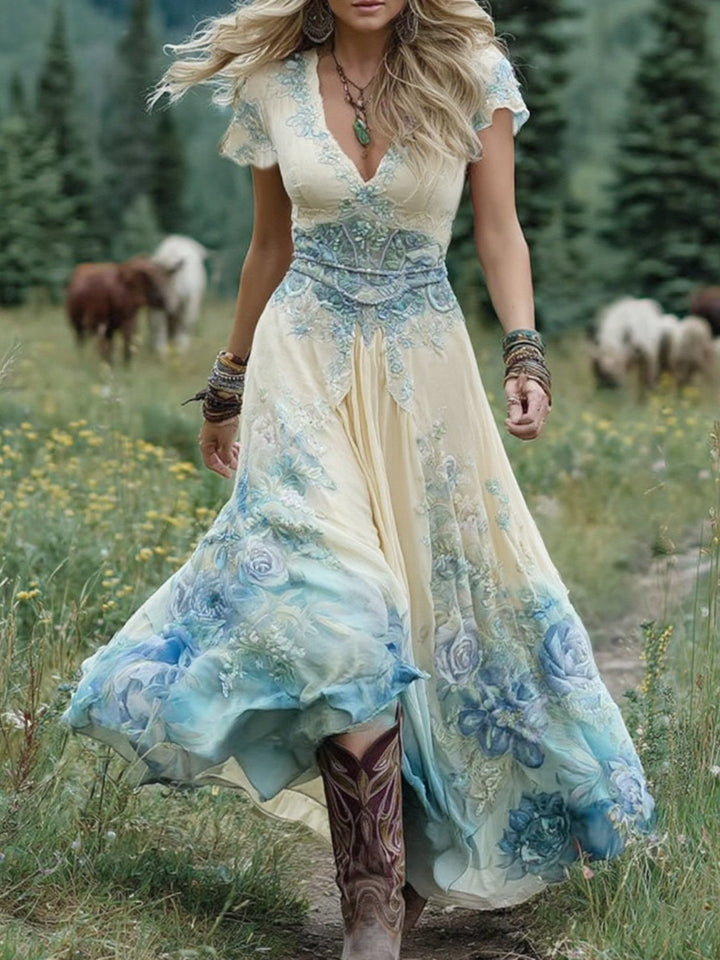 Natalie | Elegancka Kwiatowa Sukienka Maxi
