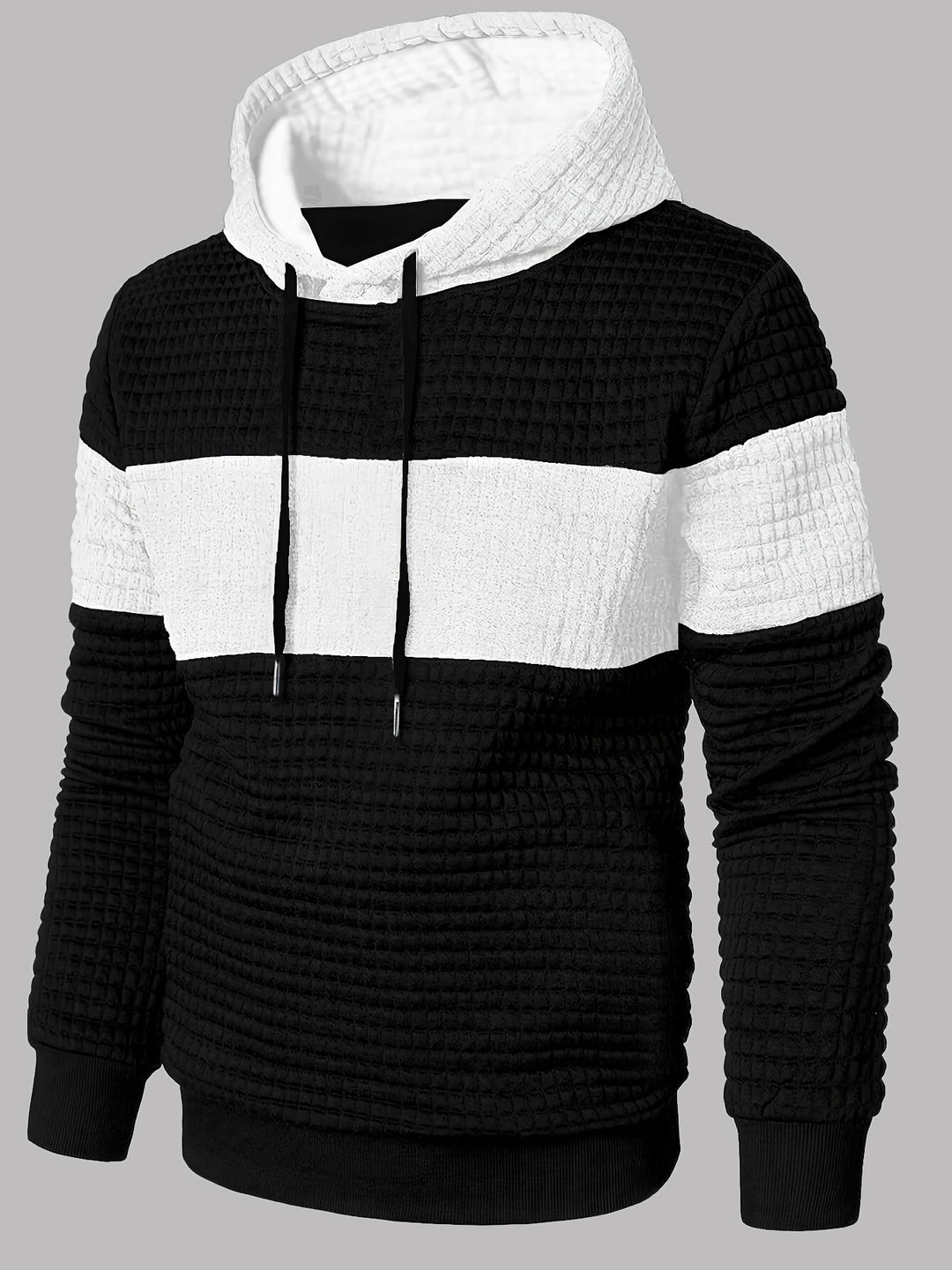 Hayes | Teksturowany Hoodie w Blokach Kolorystycznych