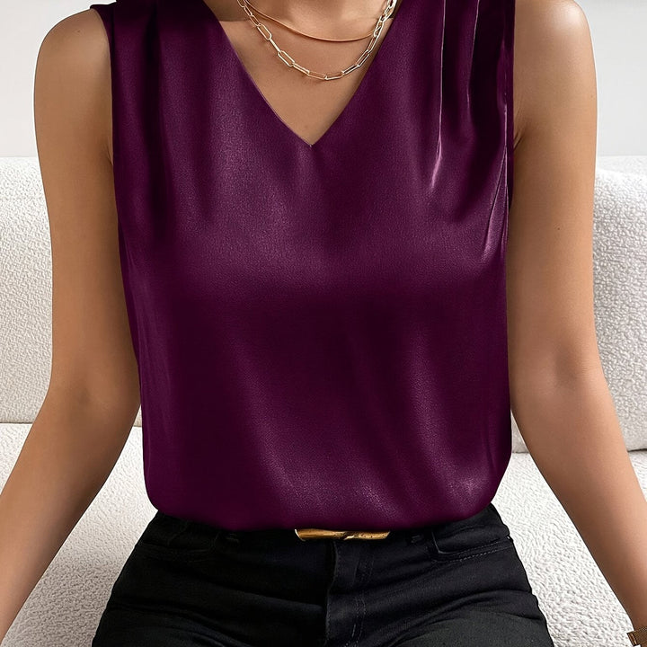 Elsie | Elegancka bezrękawnikowa bluzka w serek