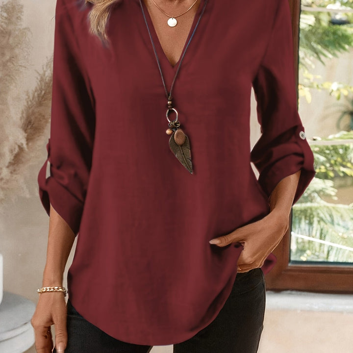 Corinne | Elegancka Bluzka z Dekoltem w Serek