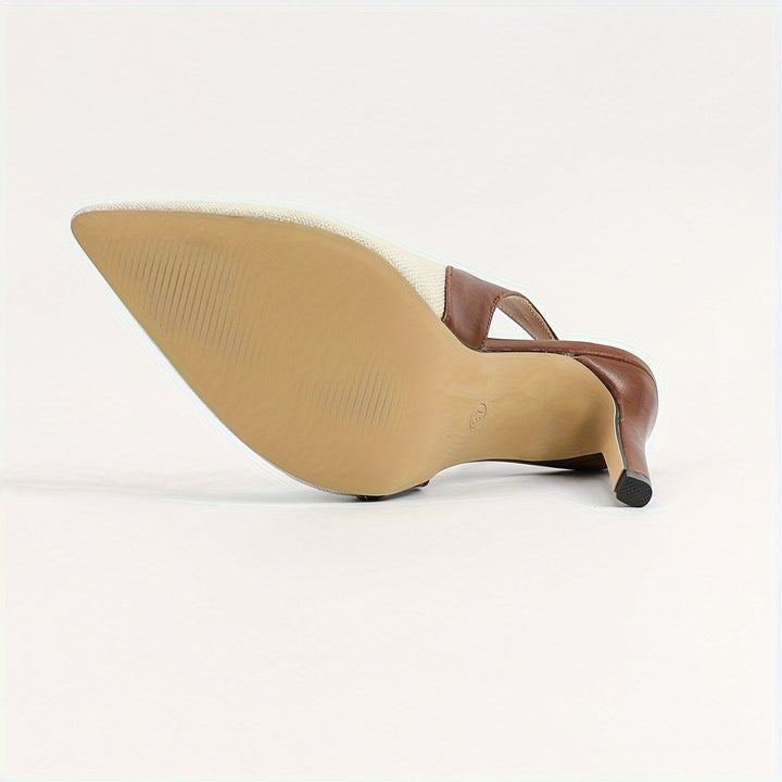 Amelie | Eleganckie Szpilki Slingback w Kontrastowym Stylu