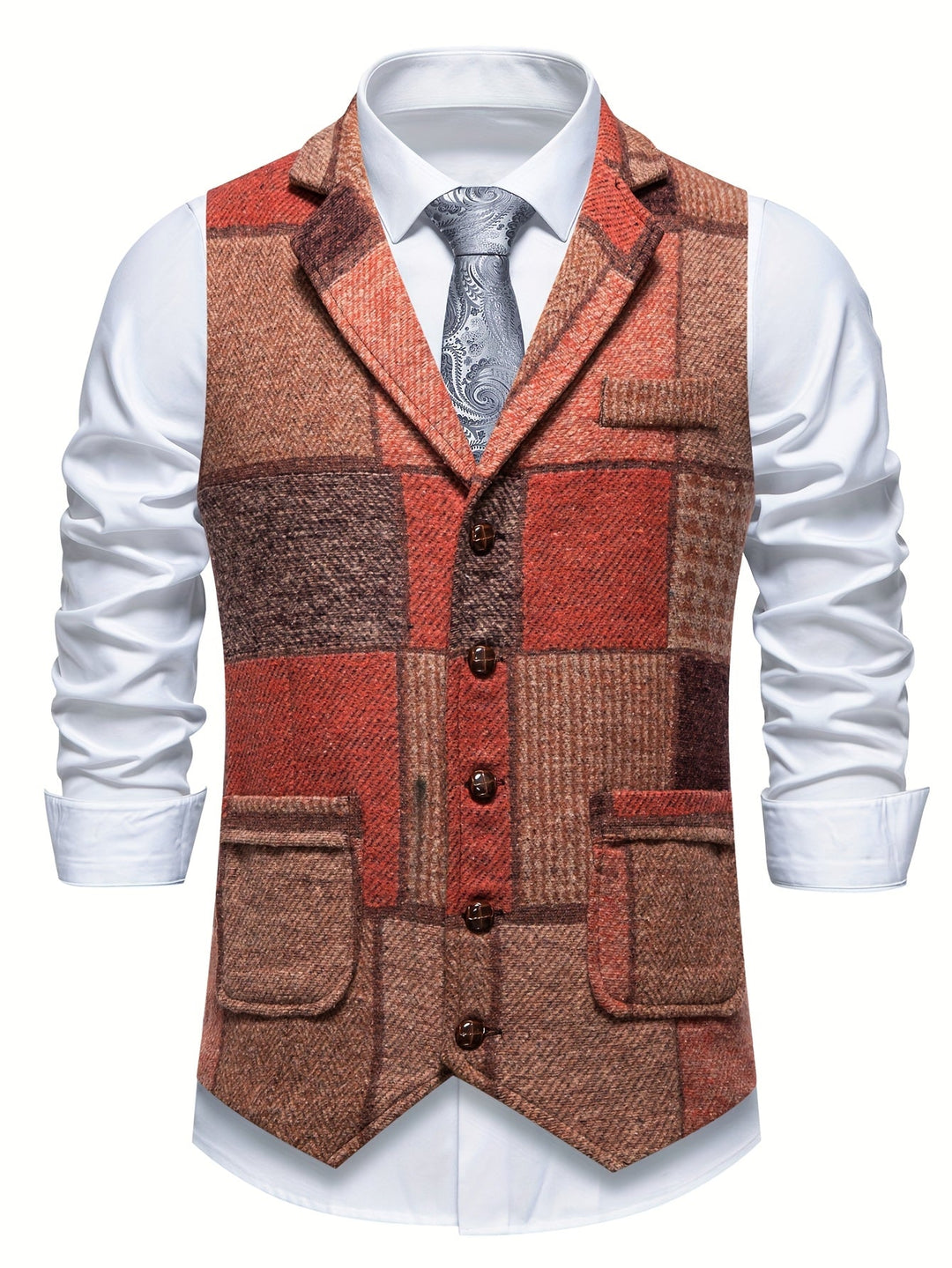 Trevor | Kamizelka Patchwork z Wzorem Węgierskim