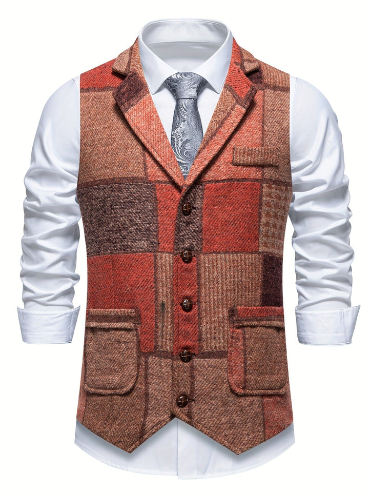 Trevor | Kamizelka Patchwork z Wzorem Węgierskim