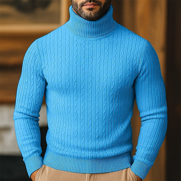 Rupert | Sweter z golfem w splot kablowy