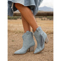 Corinne | Zamszowe Botki w Stylu Western
