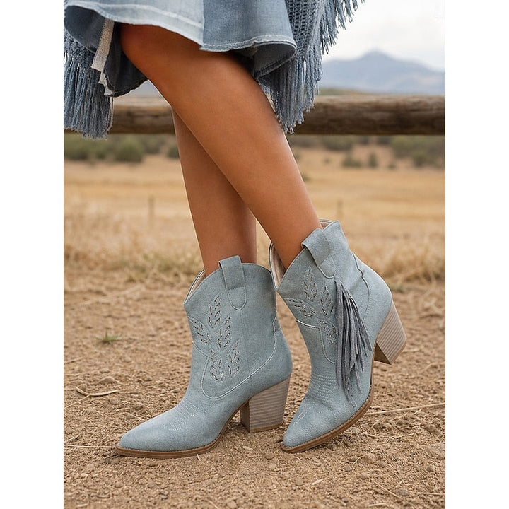 Corinne | Zamszowe Botki w Stylu Western