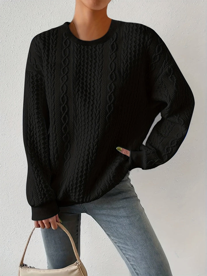 Joyce | Sweter z teksturowanym splotem w warkocze
