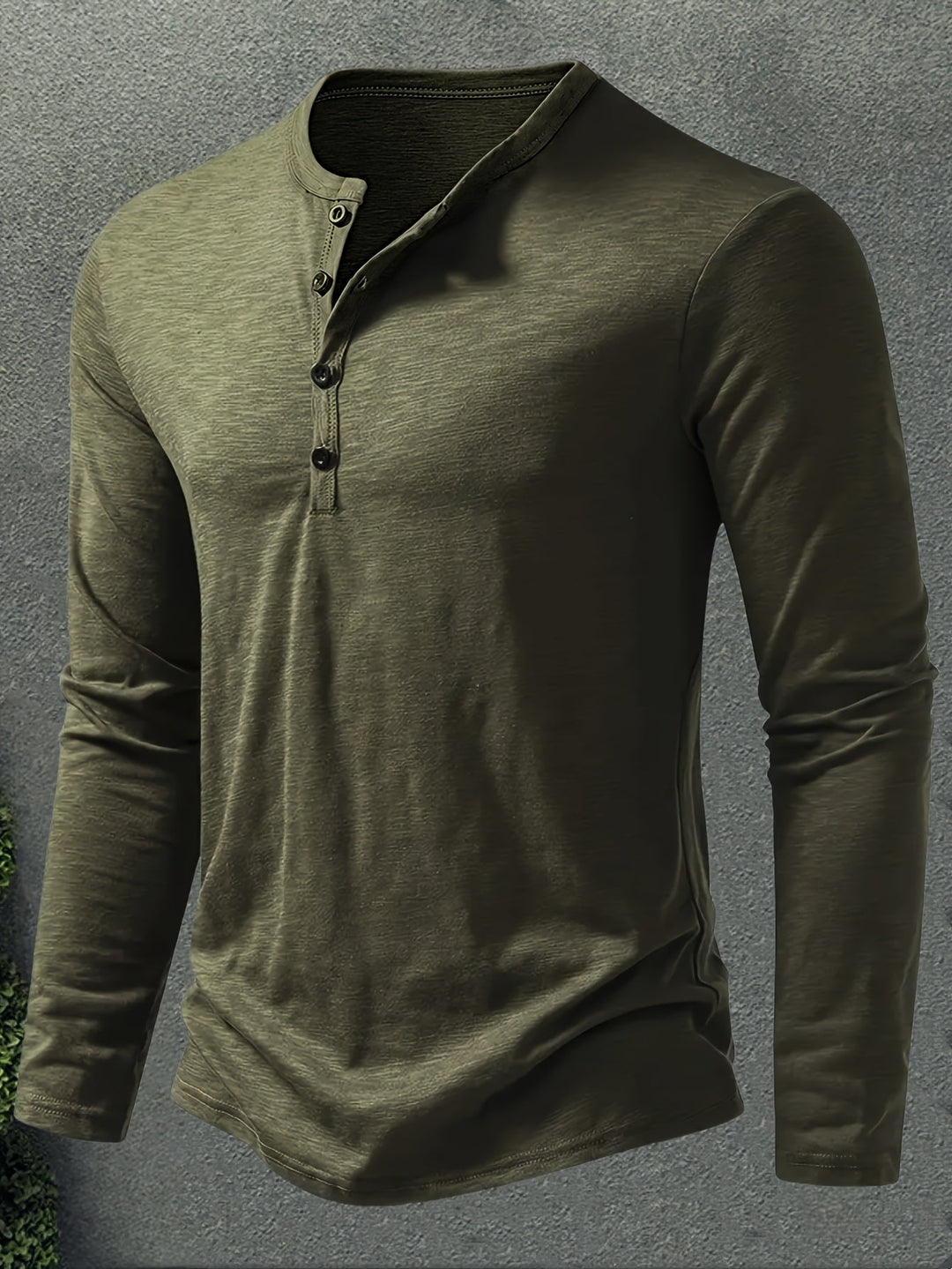 Dalton | Klasyczny Henley z Guzikowym Zapięciem