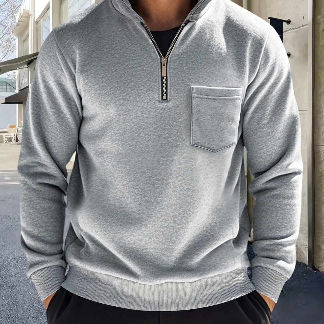 Emmett | Elegancki Pulower z Połowicznym Zipperem