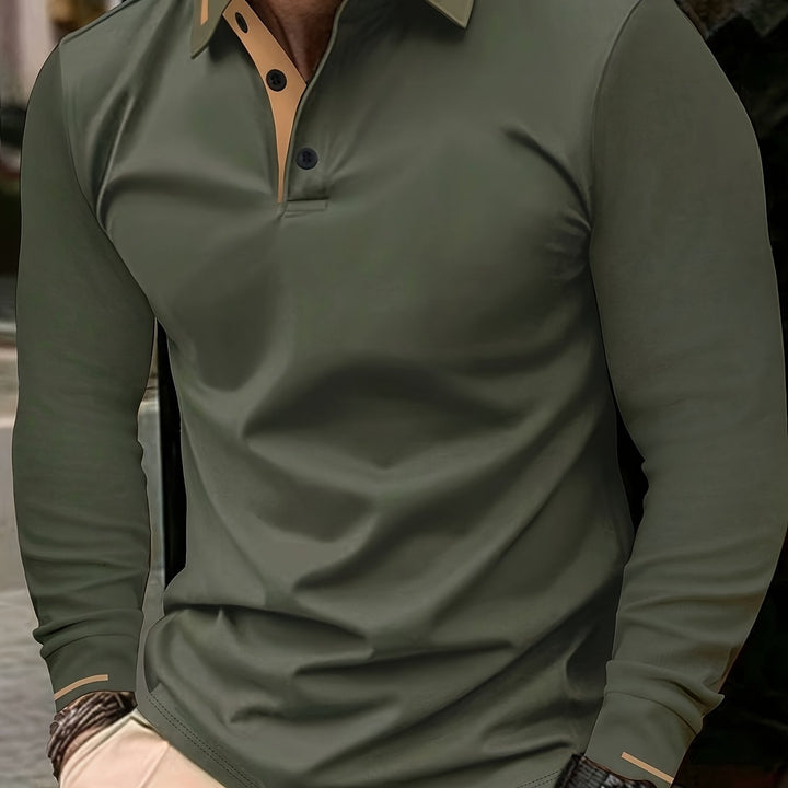 Dalton | Elegancka Koszula Polo z Długim Rękawem