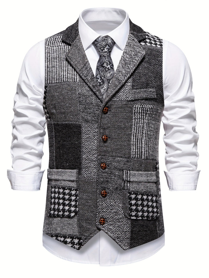 Trevor | Kamizelka Patchwork z Wzorem Węgierskim