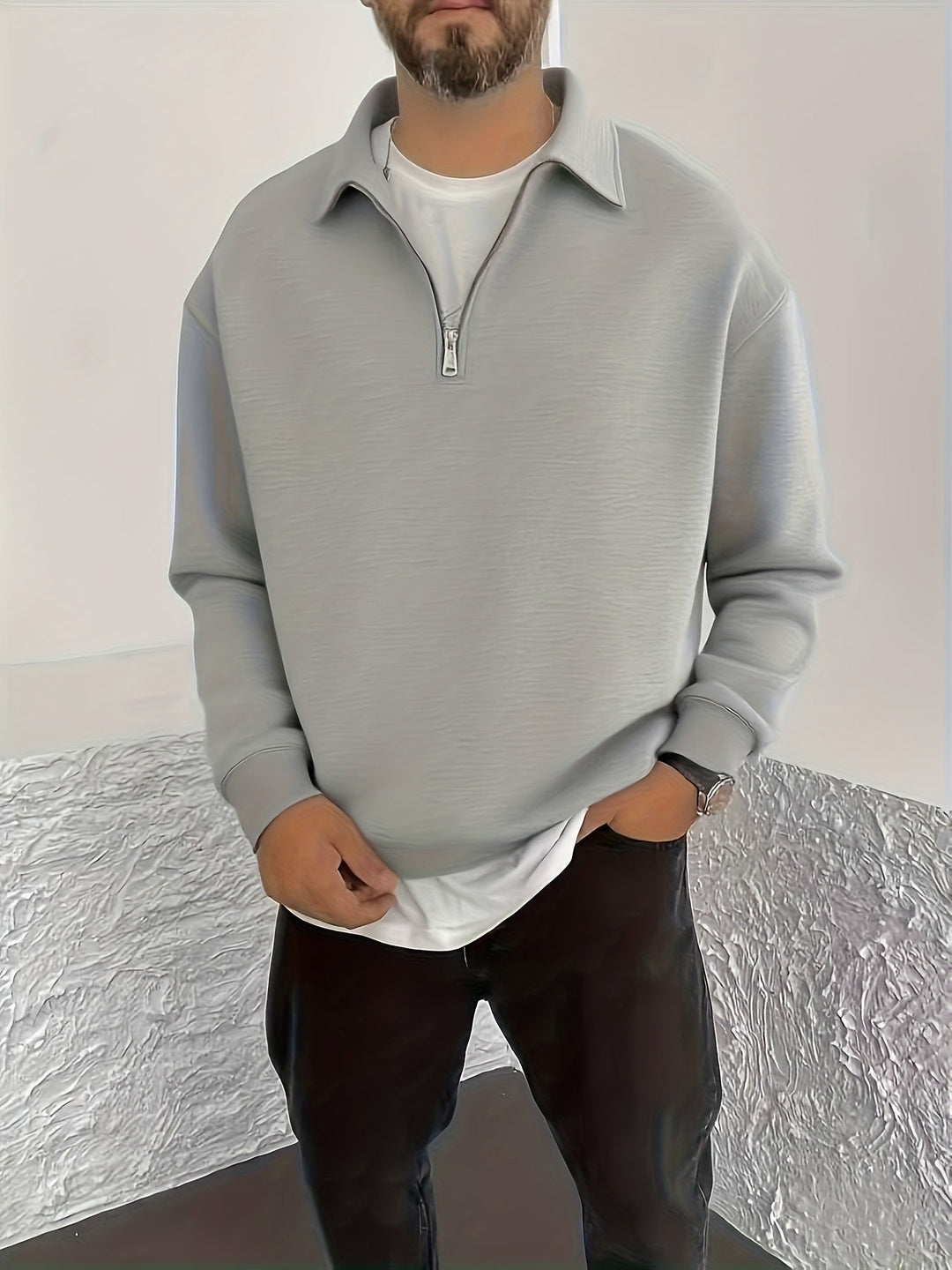 Nathaniel | Przytulny Sweatshirt z Pół-Zipem