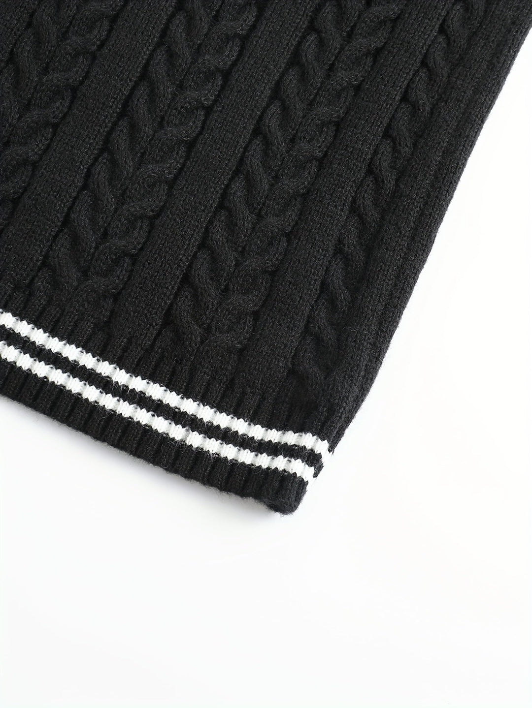 Gideon | Kamizelka Sweter V-Neck z Warkoczem