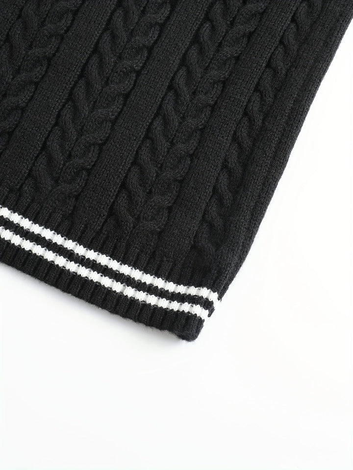 Gideon | Kamizelka Sweter V-Neck z Warkoczem