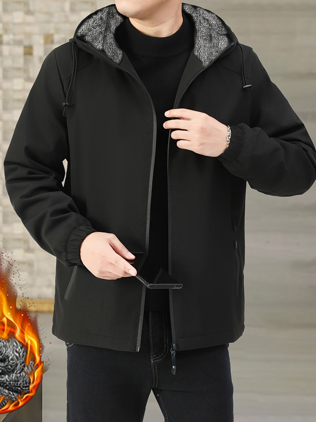 Victor | Przytulna Kurtka z Kapturem i Fleece&
