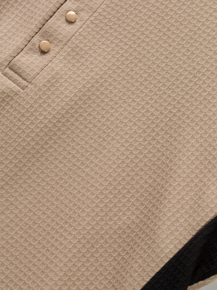 Curtis | Teksturowany Henley z Długim Rękawem