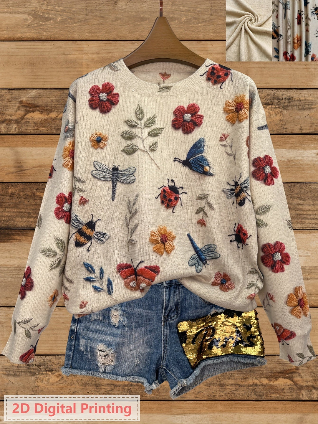 Elsie | Sweter z nadrukiem botanicznym