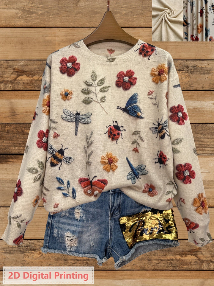 Elsie | Sweter z nadrukiem botanicznym