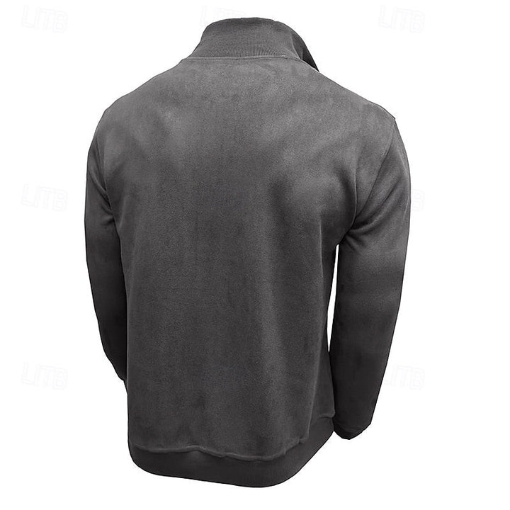 Caleb | Bluza z kołnierzem typu stand-collar na zamek błyskawiczny