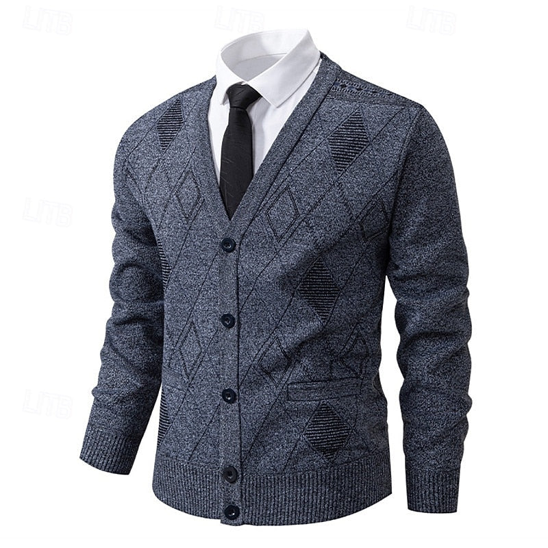 Weston | Elegancki Kardigan w Wzór Argyle