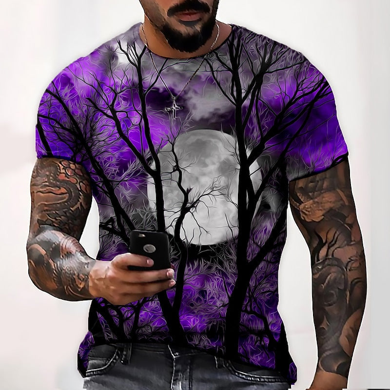 Jonah | Koszulka z grafiką Halloween Moon z okrągłym dekoltem