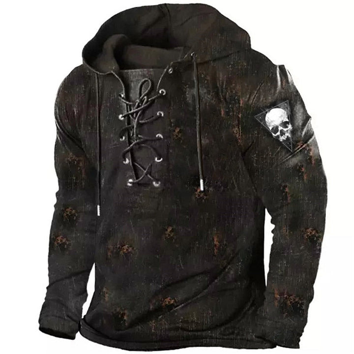 Cole | Halloween Hoodie z Wiązaniem w Kształcie Czaszki