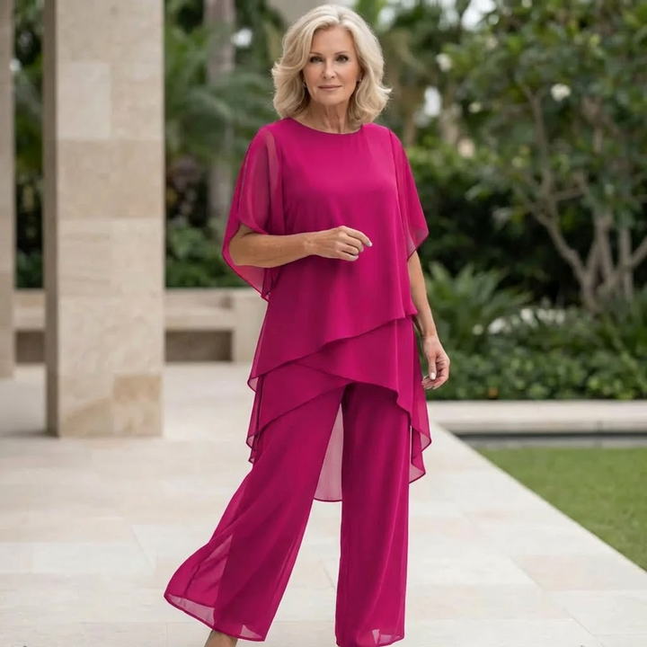 Valeria | Elegancki zestaw spodni palazzo z drapowaniem