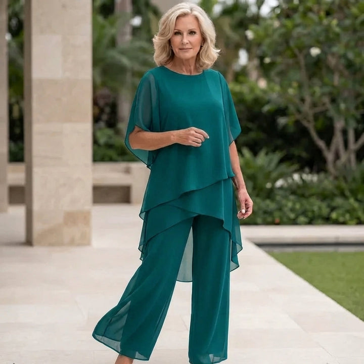 Valeria | Elegancki zestaw spodni palazzo z drapowaniem