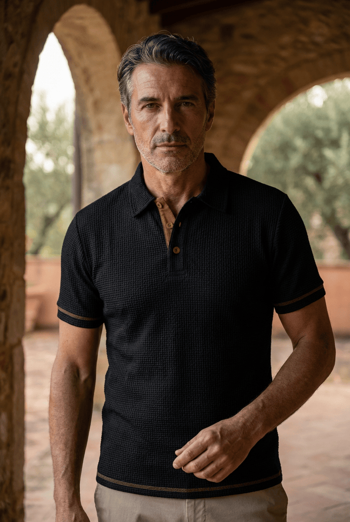 Harrison | Elegancka Polówka z Teksturowanej Tkaniny
