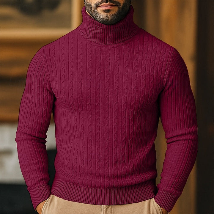 Rupert | Sweter z golfem w splot kablowy