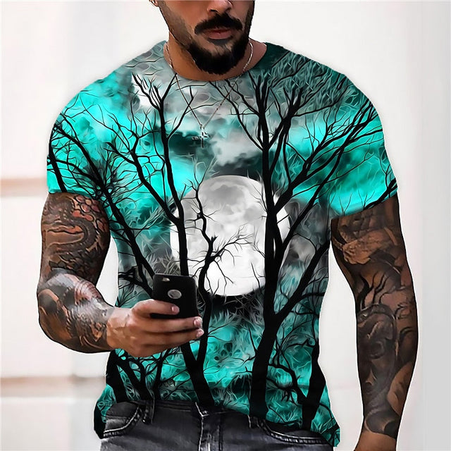 Jonah | Koszulka z grafiką Halloween Moon z okrągłym dekoltem