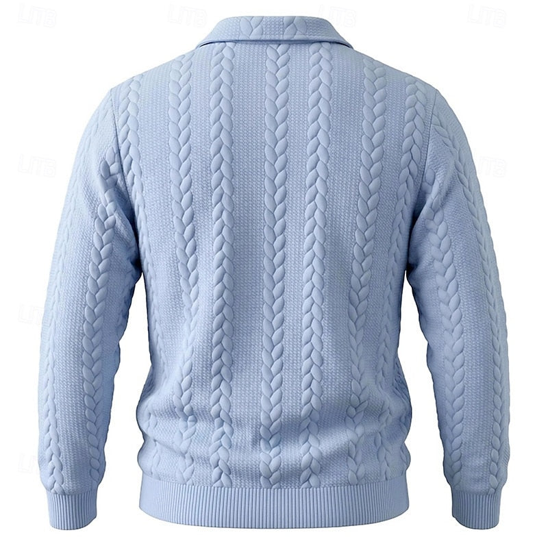 Chase | Sweter z teksturą i zamkiem na ćwierć