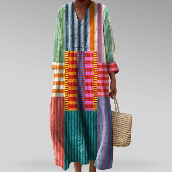 Amillia | Stylowa Sukienka Geometric V-Neck
