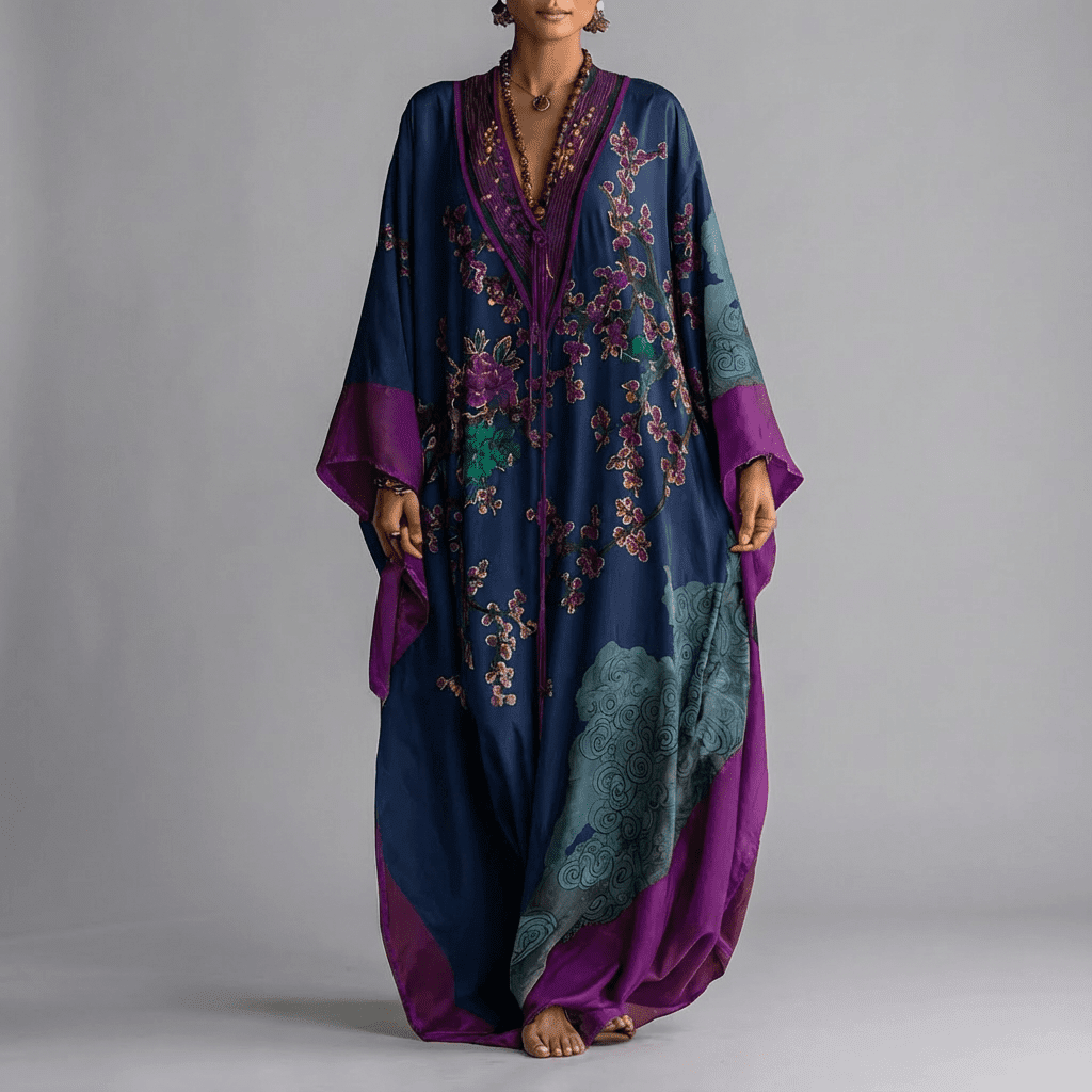 Valerie | Sukienka Maxi z Rękawami Batwing