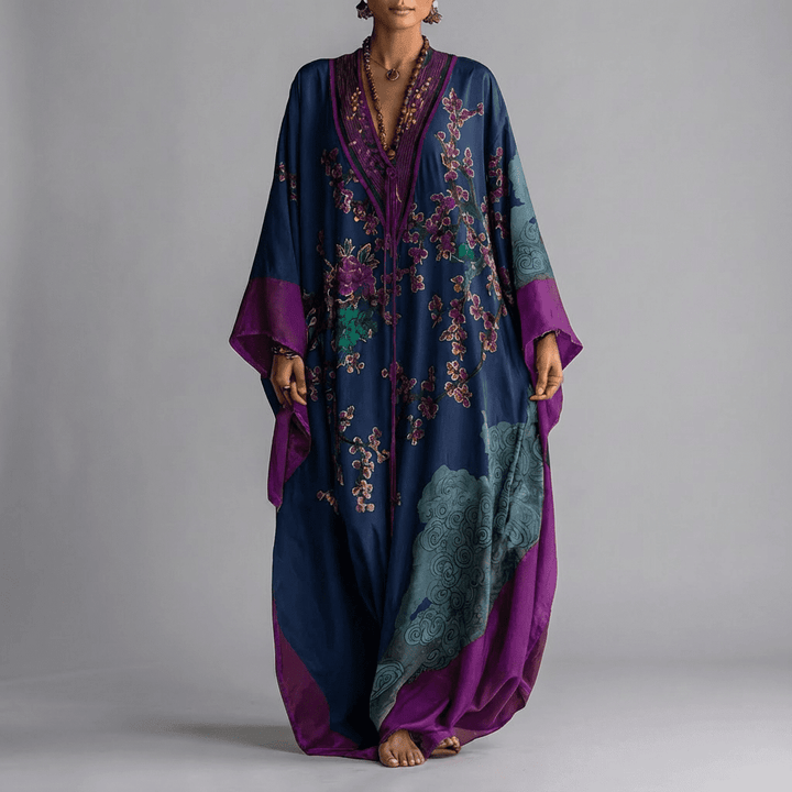Valerie | Sukienka Maxi z Rękawami Batwing