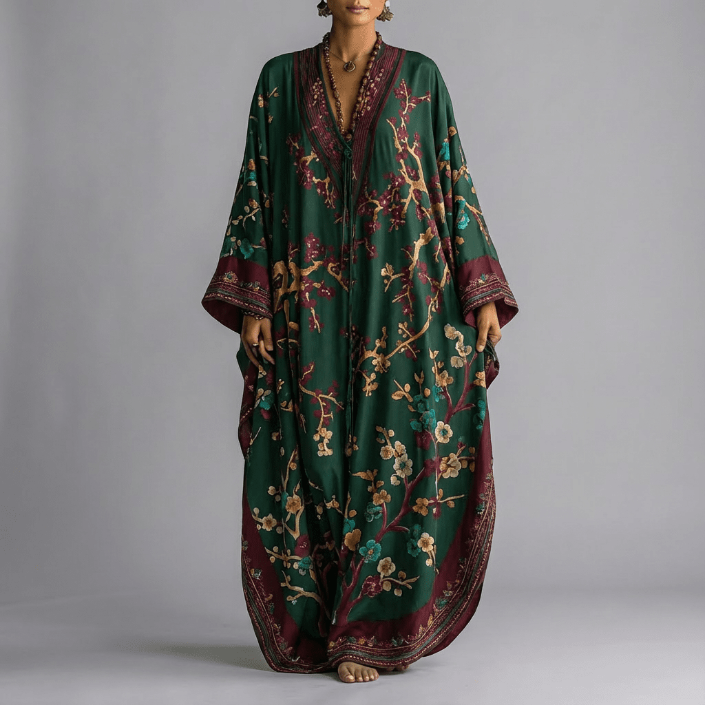 Valerie | Sukienka Maxi z Rękawami Batwing