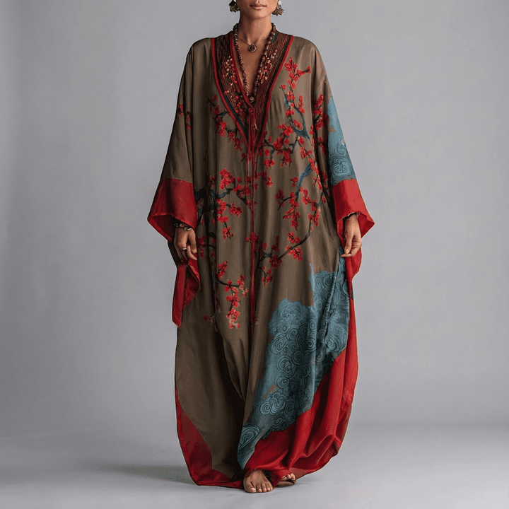 Valerie | Sukienka Maxi z Rękawami Batwing