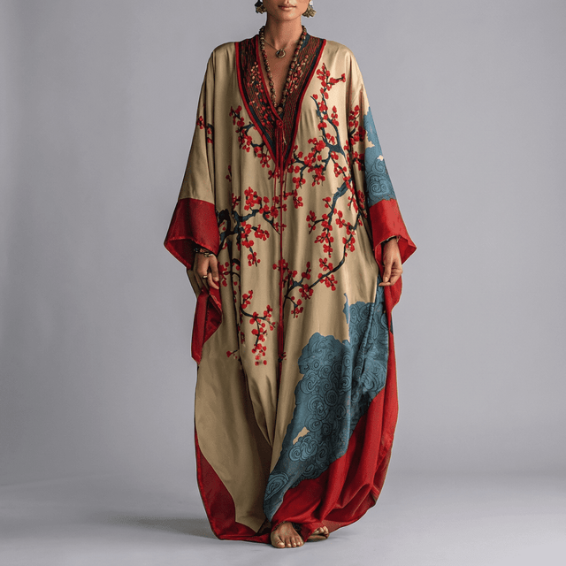 Valerie | Sukienka Maxi z Rękawami Batwing